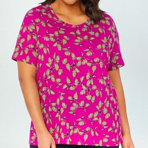 Catherines. Top. Short Sleeve Tee. 1X.